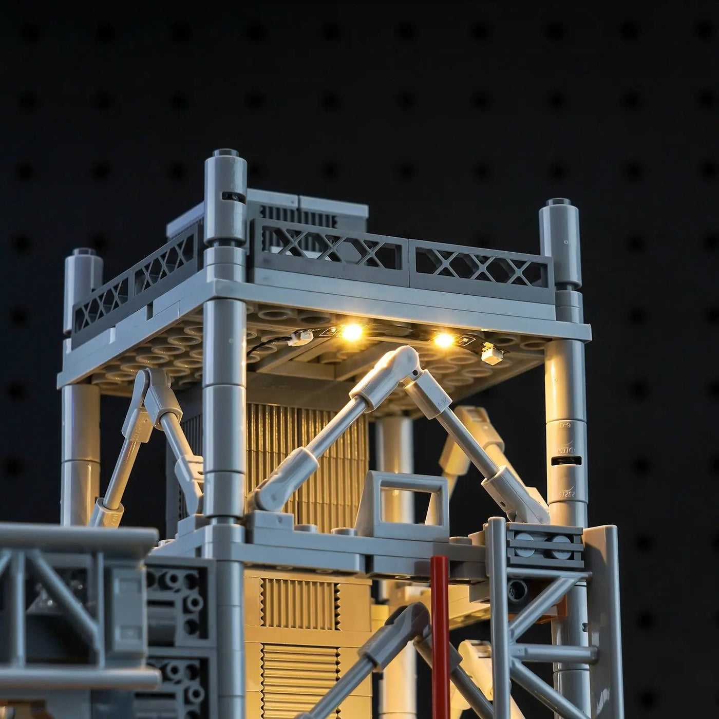 custom LED lighting for LEGO® NASA Artemis Space Launch System #10341, showcase lighting view