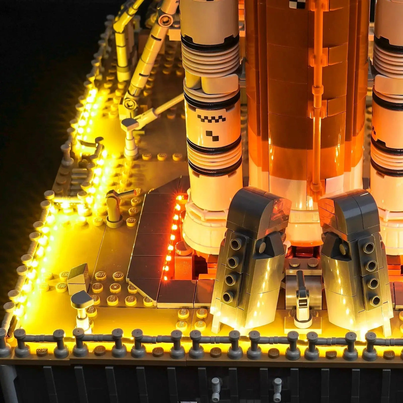 display lighting in a dark room: Bright My Bricks LED light kit for LEGO® NASA Artemis Space Launch System #10341