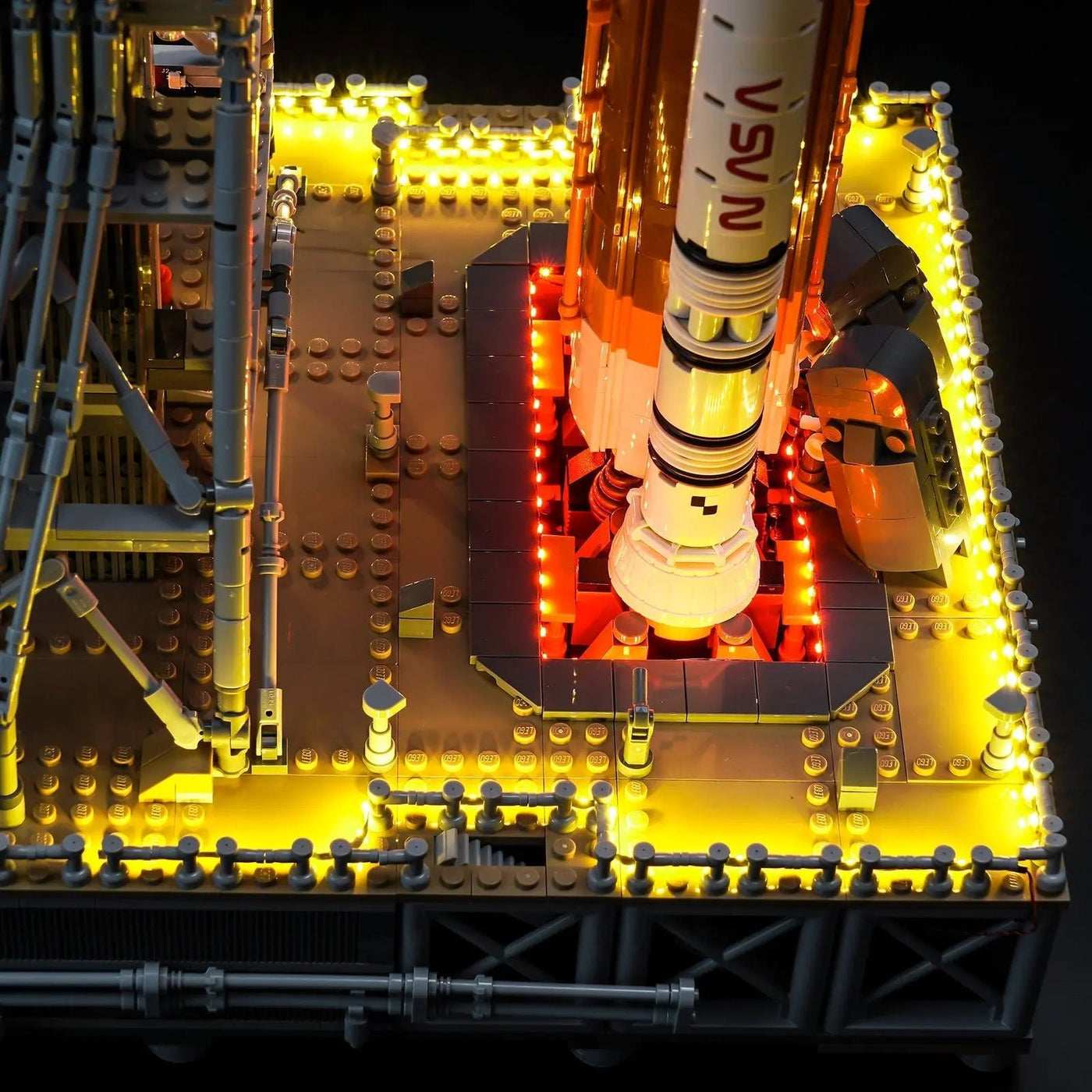 Bright My Bricks LED lighting kit for LEGO® NASA Artemis Space Launch System #10341 — close-up of the LED lighting detail