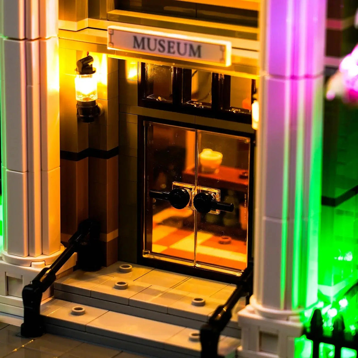 showcase lighting view: Bright My Bricks DIY LED light kit for LEGO® Natural History Museum #10326