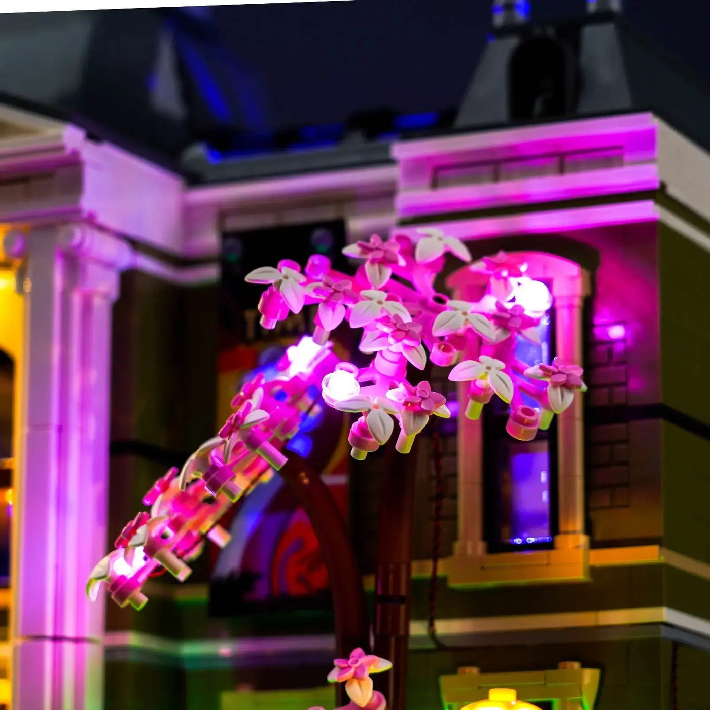 LEGO® Natural History Museum #10326 — before-and-after lighting (LED lights)