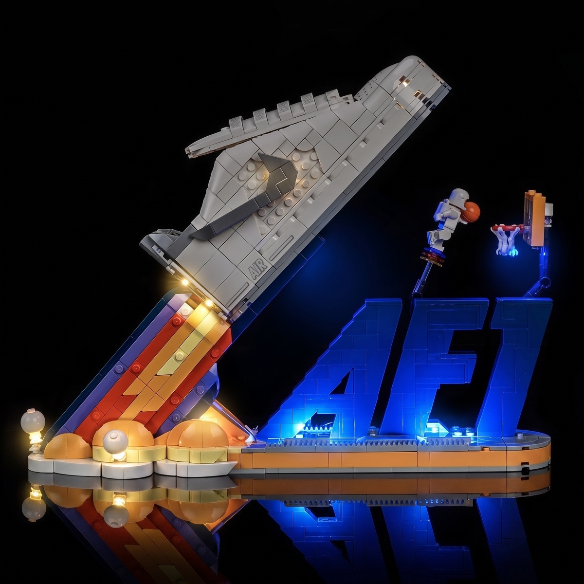 light kit for LEGO® Nike Air Force 1 #43026, close-up of the LED detail