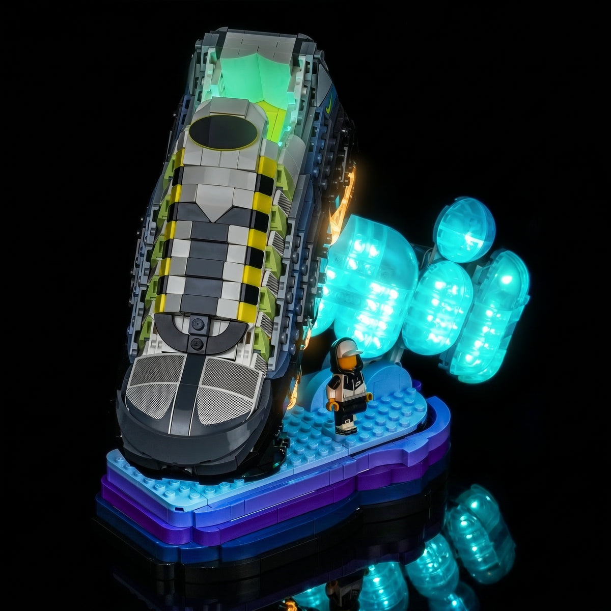 RGB LED light kit for LEGO® Nike Air Max 95 #43025, lighting effect on the build