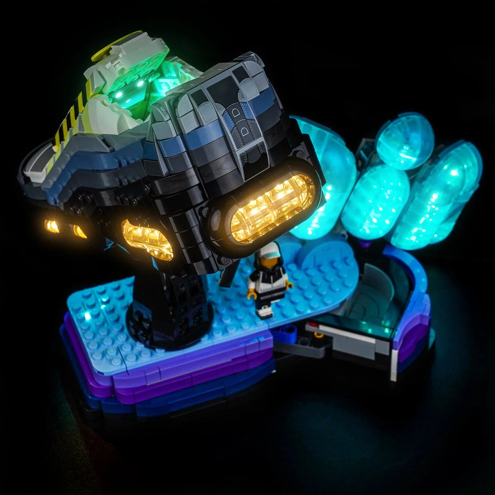 Close-up of LED lights on LEGO Nike Air Max 95 x LEGO Set #43025