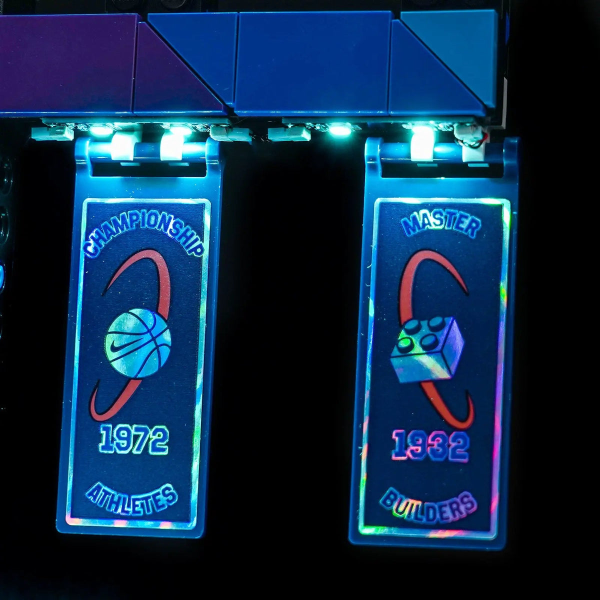 Bright My Bricks RGB LED light kit for LEGO® Nike Slam Dunk #43010 — warm LED glow detail
