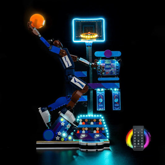 LEGO® Nike Slam Dunk #43010 — brightened interior detail (LED lighting kit)