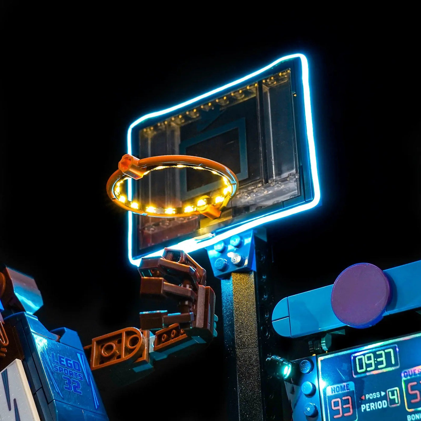 showcase lighting view: Bright My Bricks light kit for LEGO® Nike Slam Dunk #43010