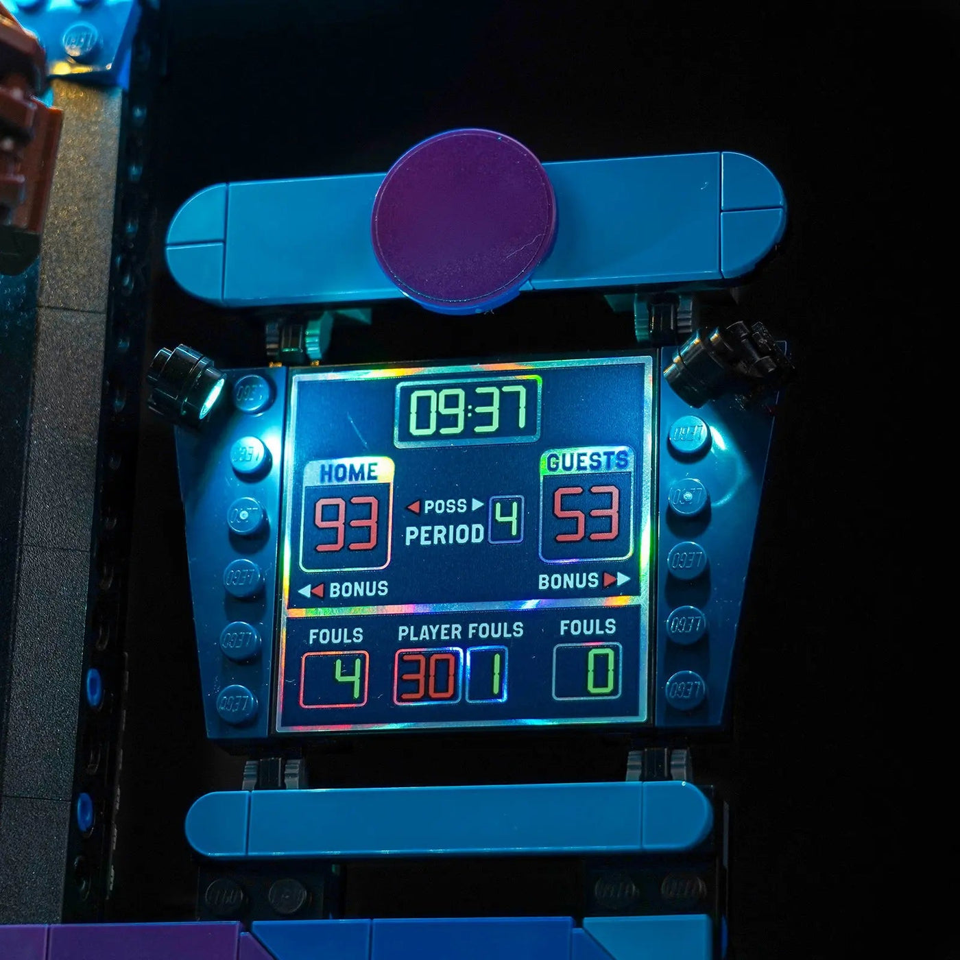 LEGO® Nike Slam Dunk #43010 — LED strips and bricks detail (LED lights)
