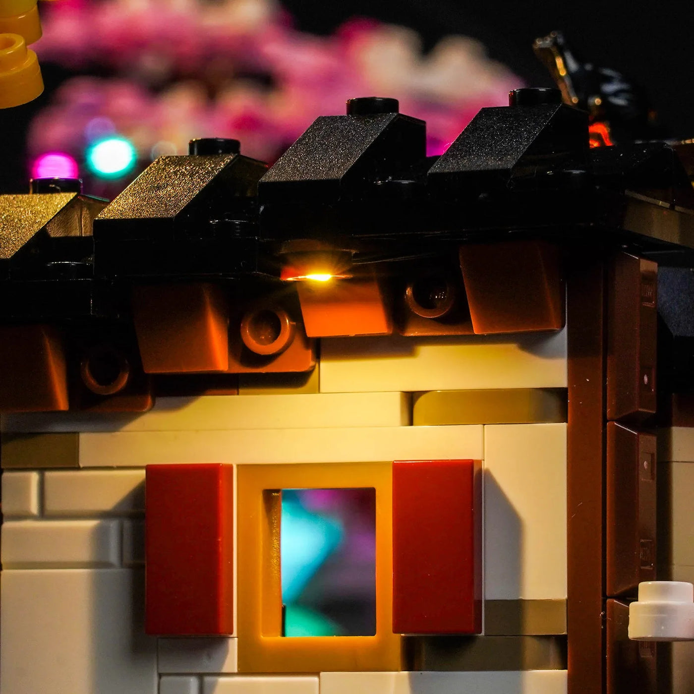 Bright My Bricks LED light kit for LEGO® NINJAGO The Old Town 15th Anniversary #71861 — front view fully lit