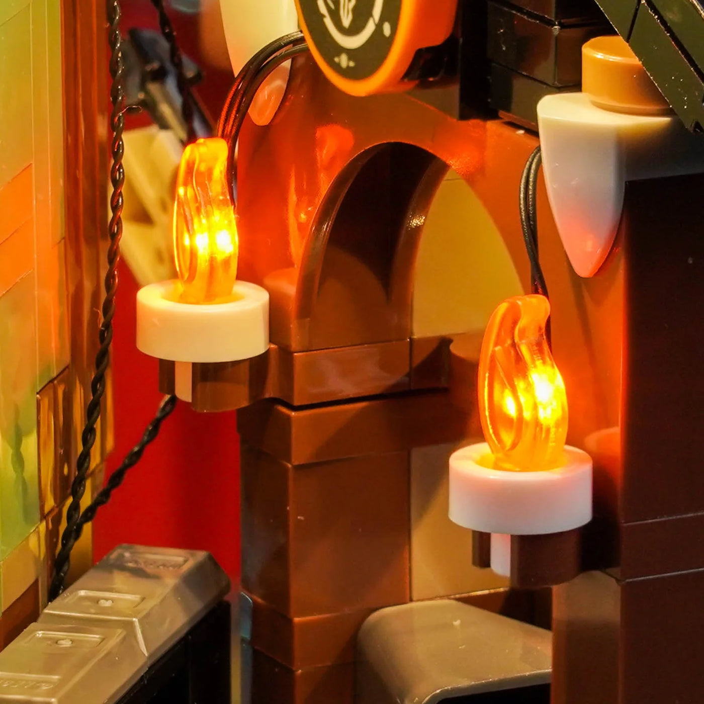 LED light kit for LEGO® NINJAGO The Old Town 15th Anniversary #71861, front view fully lit
