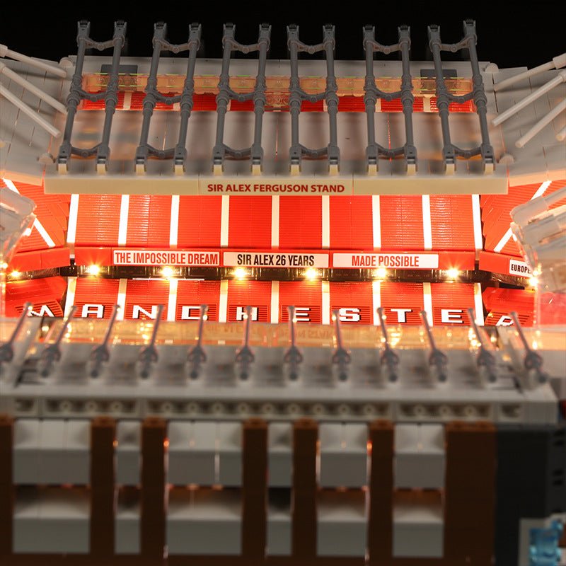 LEGO® Old Trafford #10272 — LED kit powered on (RGB LED light kit)
