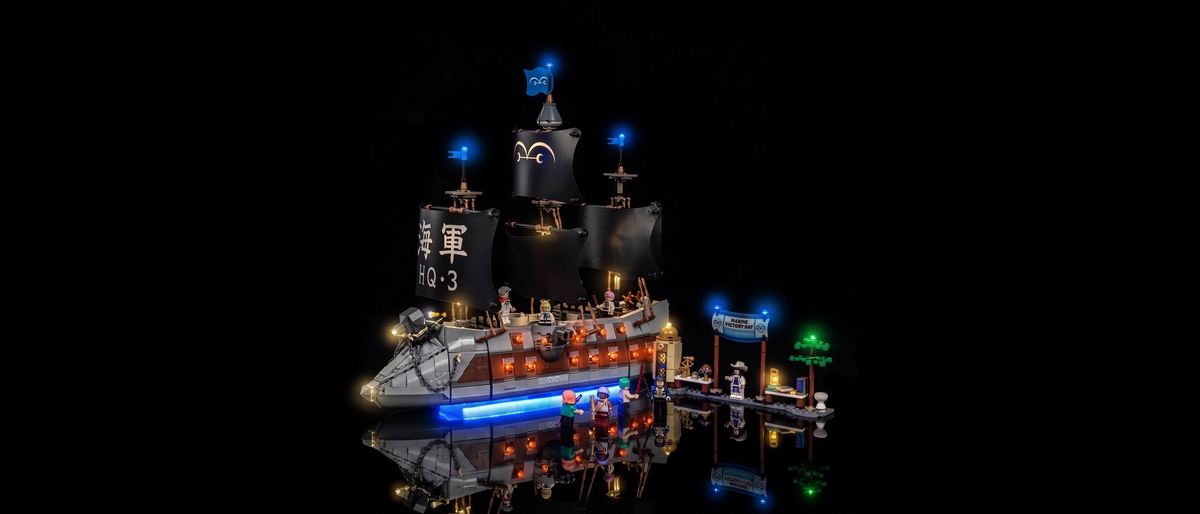 LED-Beleuchtungsset für LEGO® Garps Marineschlachtschiff #75646 — lit with the LED light kit