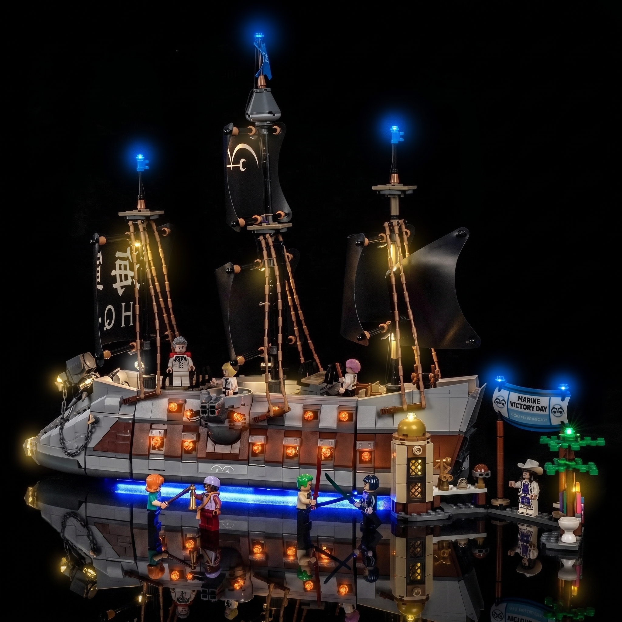 light kit for LEGO® One Piece Garp's Marine Battleship #75646, crisp LED accents on the details