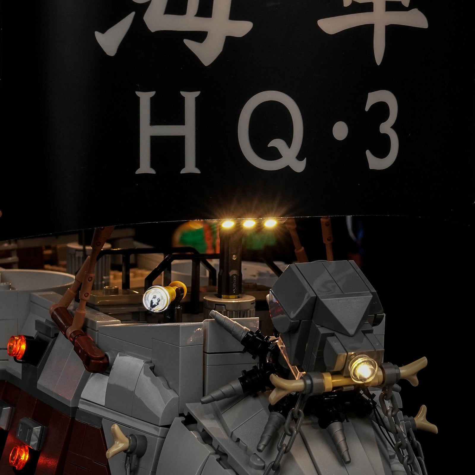 light kit for LEGO® One Piece Garp's Marine Battleship #75646, showcase lighting view