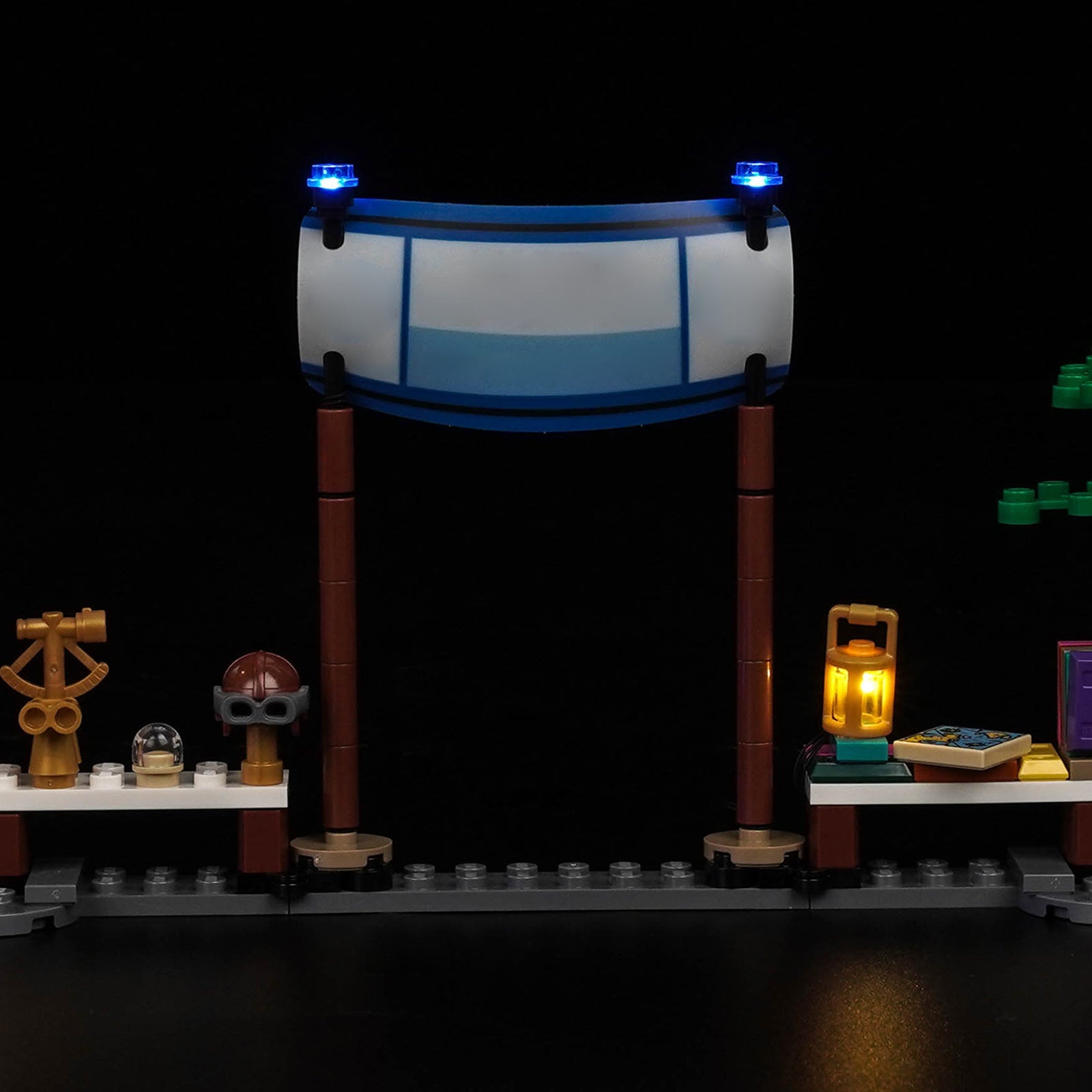 warm LED glow detail: Bright My Bricks LED lighting kit for LEGO® One Piece Garp's Marine Battleship #75646