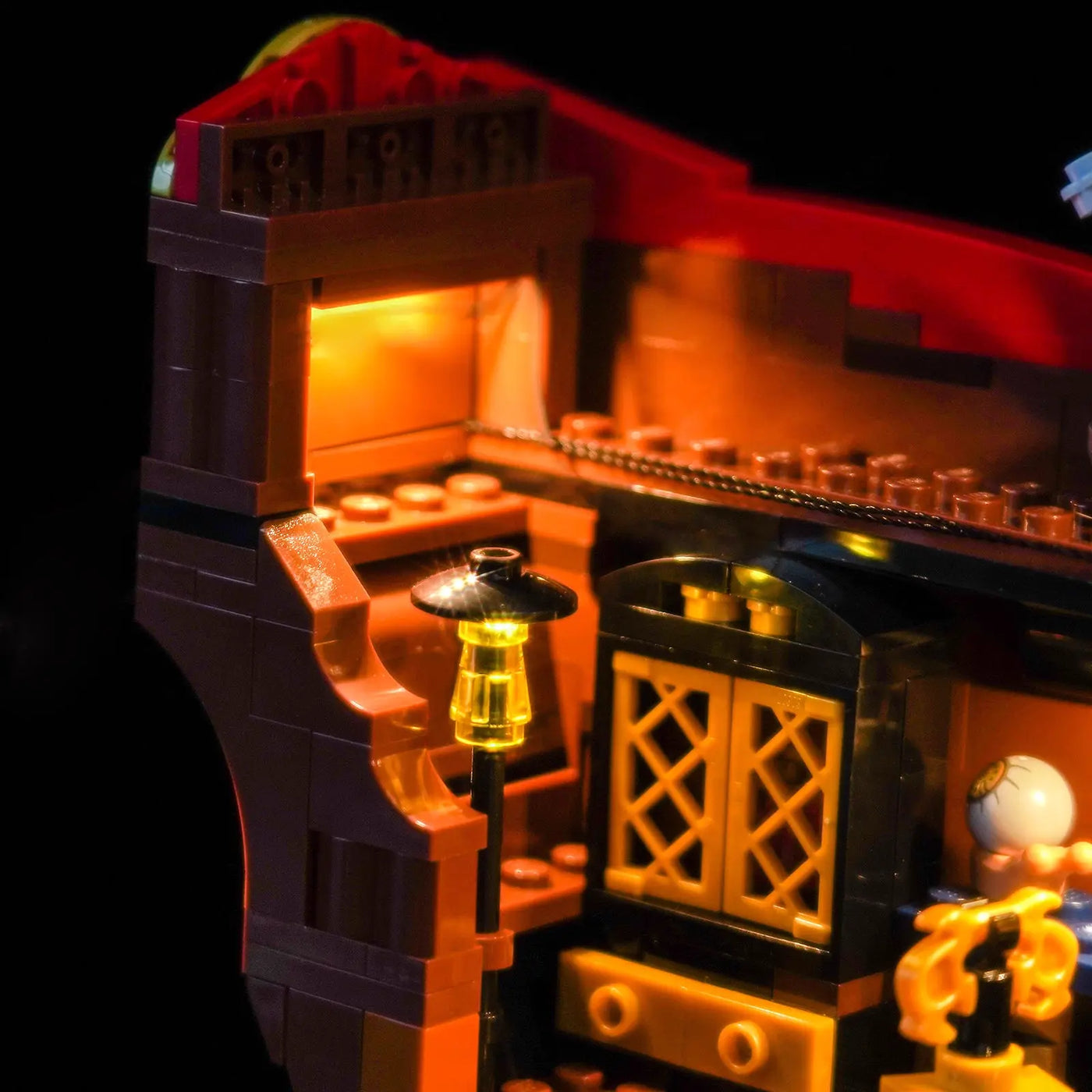 LED kit powered on: Bright My Bricks display light kit for LEGO® One Piece The Baratie Floating Restaurant #75640