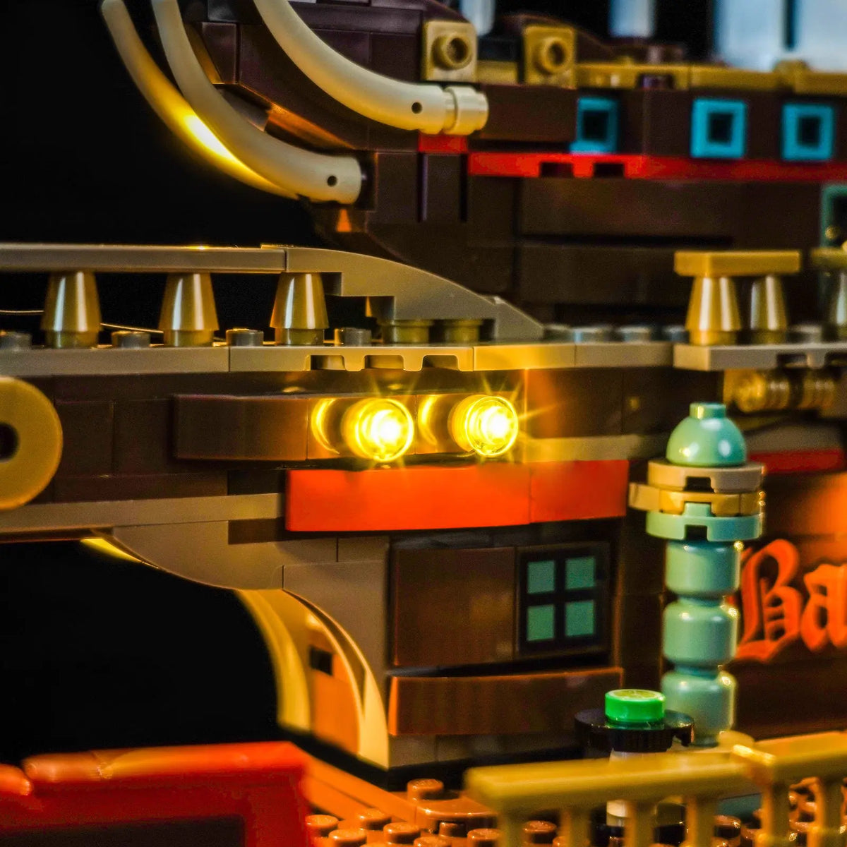 USB-powered LED light kit for LEGO® One Piece The Baratie Floating Restaurant #75640, LED kit powered on