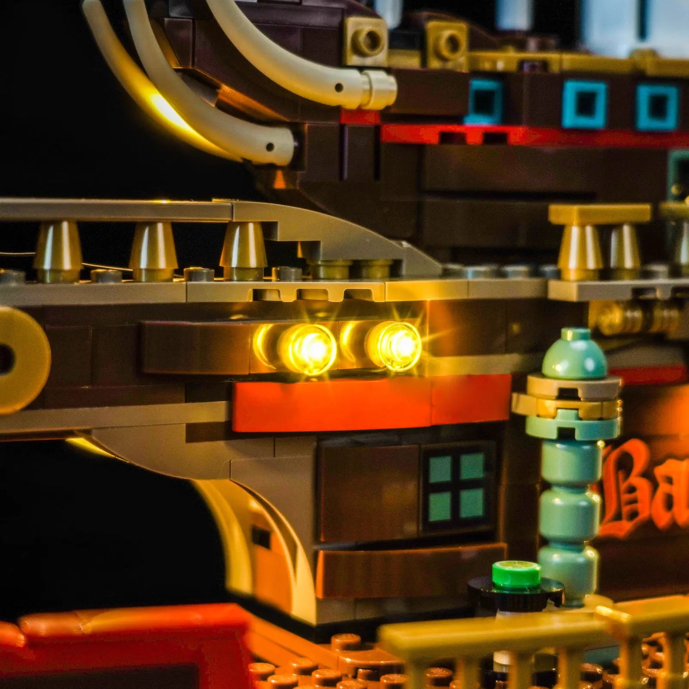 USB-powered LED light kit for LEGO® One Piece The Baratie Floating Restaurant #75640, LED kit powered on