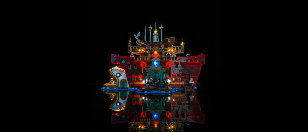 Light Kit for LEGO® One Piece The Baratie Floating Restaurant #75640 — lit with the LED light kit