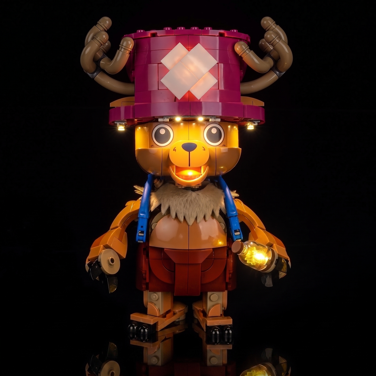 the warm point inside the open mouth: Bright My Bricks LED lighting kit for LEGO® One Piece Tony Tony Chopper #75643