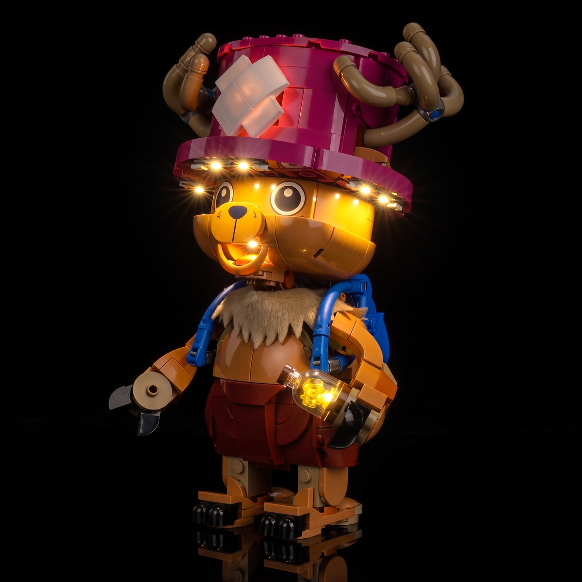 light kit for LEGO® One Piece Tony Tony Chopper #75643, the figure lit in a dark room