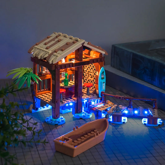 LEGO® One Piece Windmill Village Hut #75636 — LED strips and bricks detail (LED lighting kit)