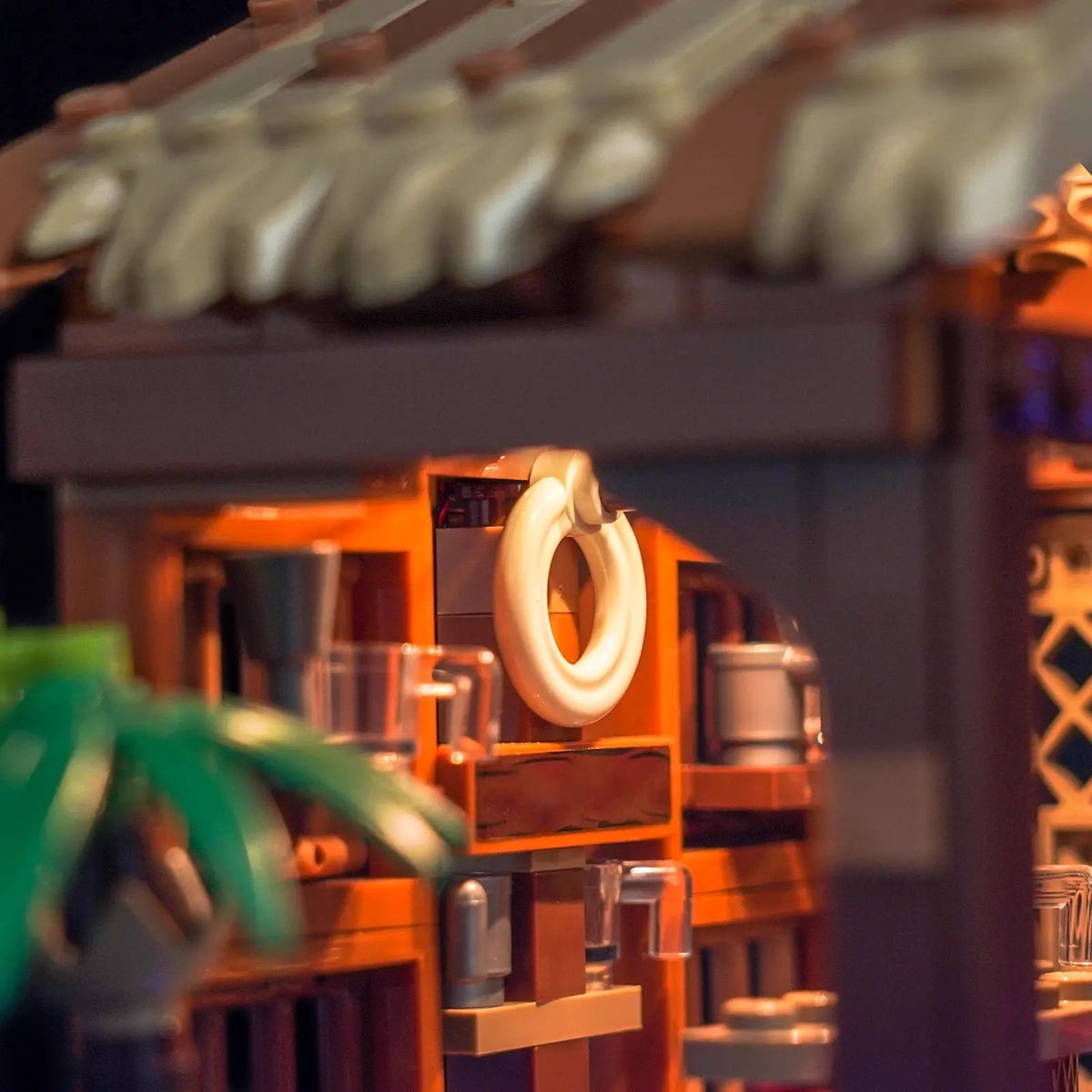 Bright My Bricks premium LED light kit for LEGO® One Piece Windmill Village Hut #75636 — front view fully lit