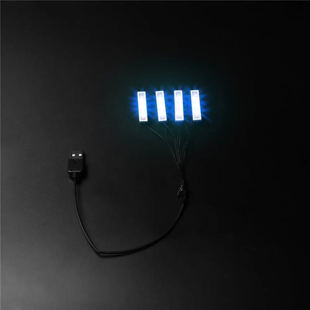 One-to-Four LED Light Strip 0.5m (Pack of 3) LED kit powered on (USB-powered LED lights for LEGO®)