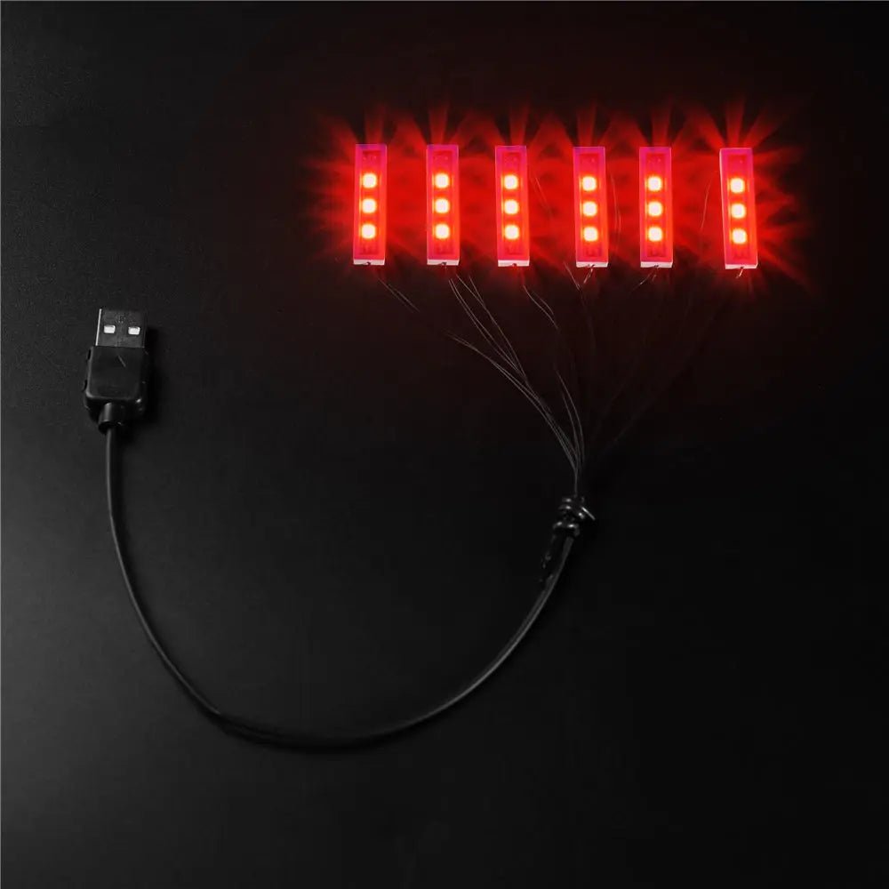 One-to-Six LED Light Strip 0.5m (Pack of 3) installed and glowing (LED lights for LEGO® builds)