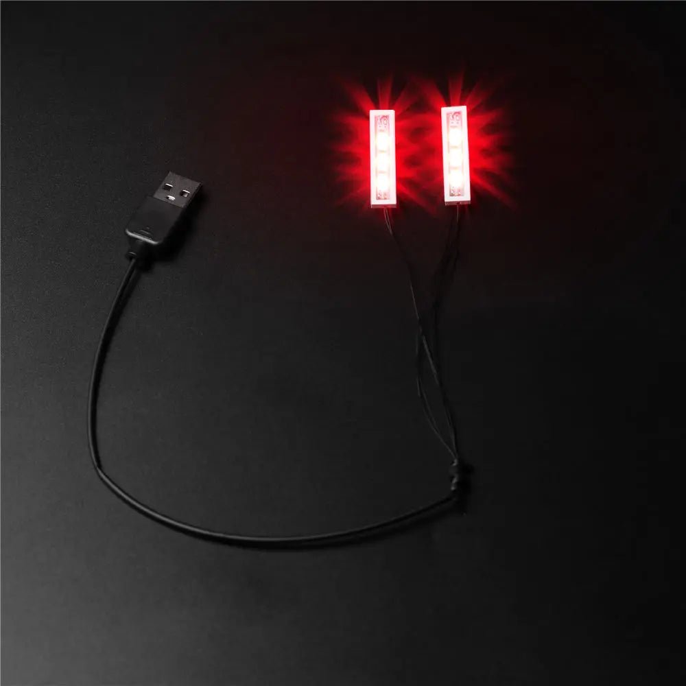One-to-Two LED Light Strip 0.5m (Pack of 3) installed and glowing (LEGO® LED lighting accessory)