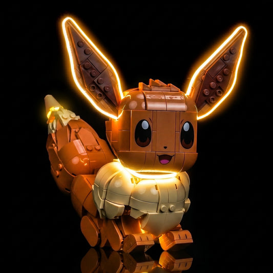 LEGO® Pokémon Eevee #72151 — warm LED glow detail (light kit)