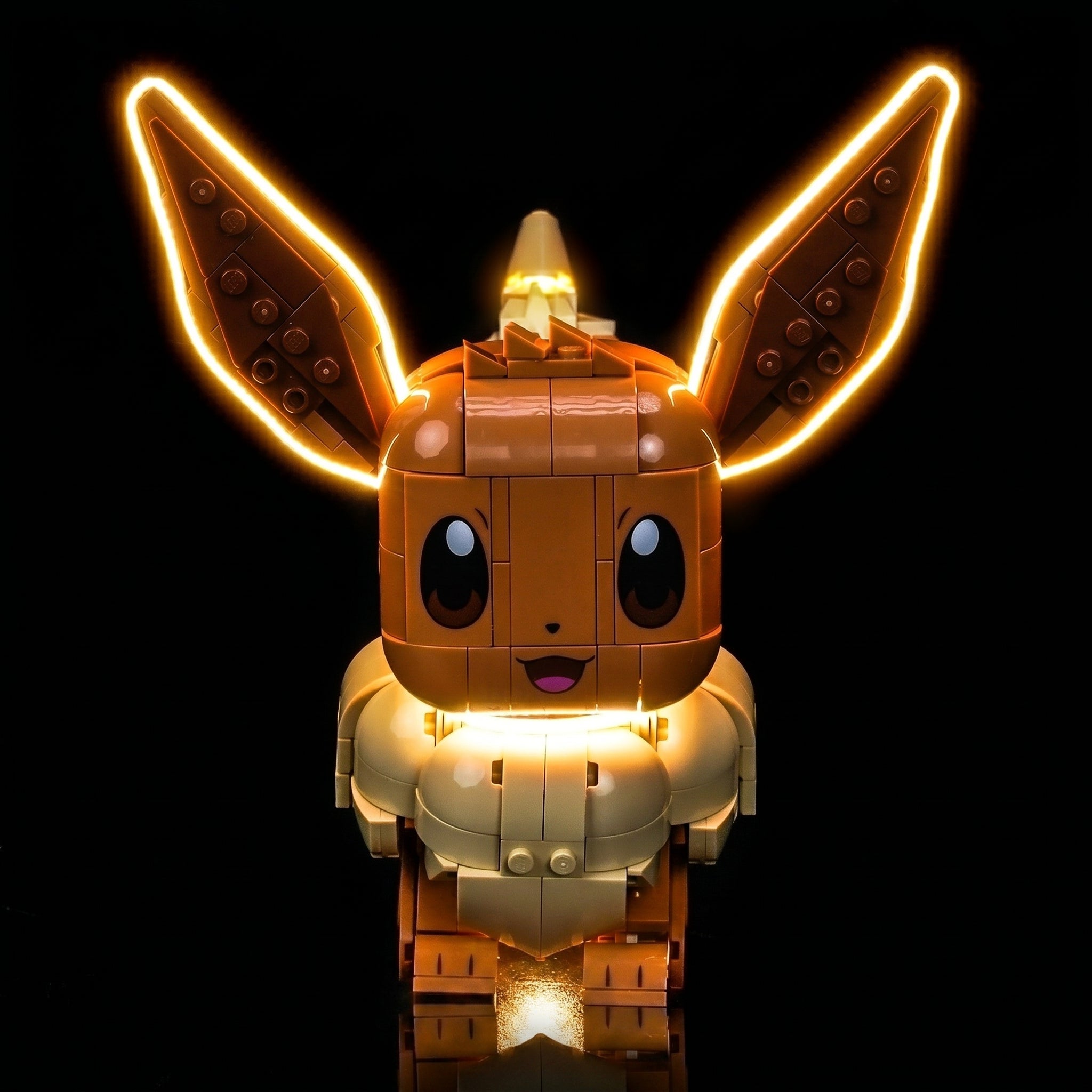 showcase lighting view: Bright My Bricks LED light kit for LEGO® Pokémon Eevee #72151