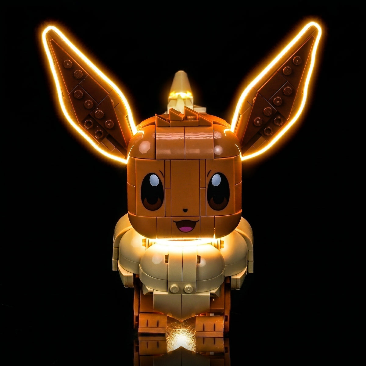 showcase lighting view: Bright My Bricks LED light kit for LEGO® Pokémon Eevee #72151