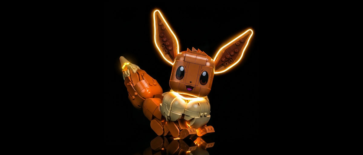 Light Kit for LEGO® Pokémon Eevee #72151 — lit with the LED light kit