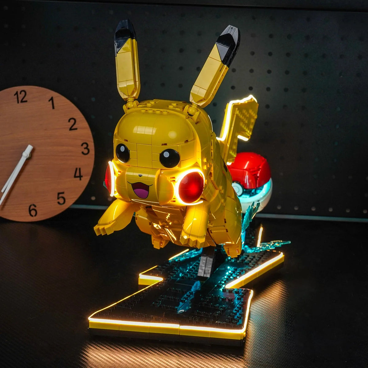 night-mode display glow: Bright My Bricks LED light kit for LEGO® Pokémon Pikachu and Poké Ball #72152