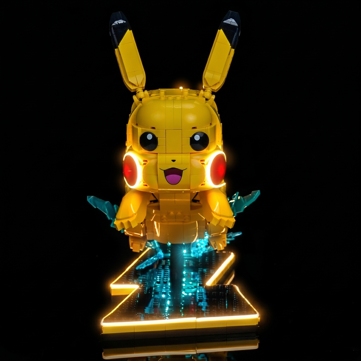 Bright My Bricks premium LED light kit for LEGO® Pokémon Pikachu and Poké Ball #72152 — brightened interior detail