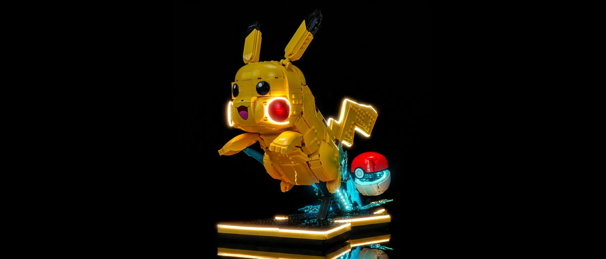 Light Kit for LEGO® Pokémon Pikachu and Poké Ball #72152 — lit with the LED light kit