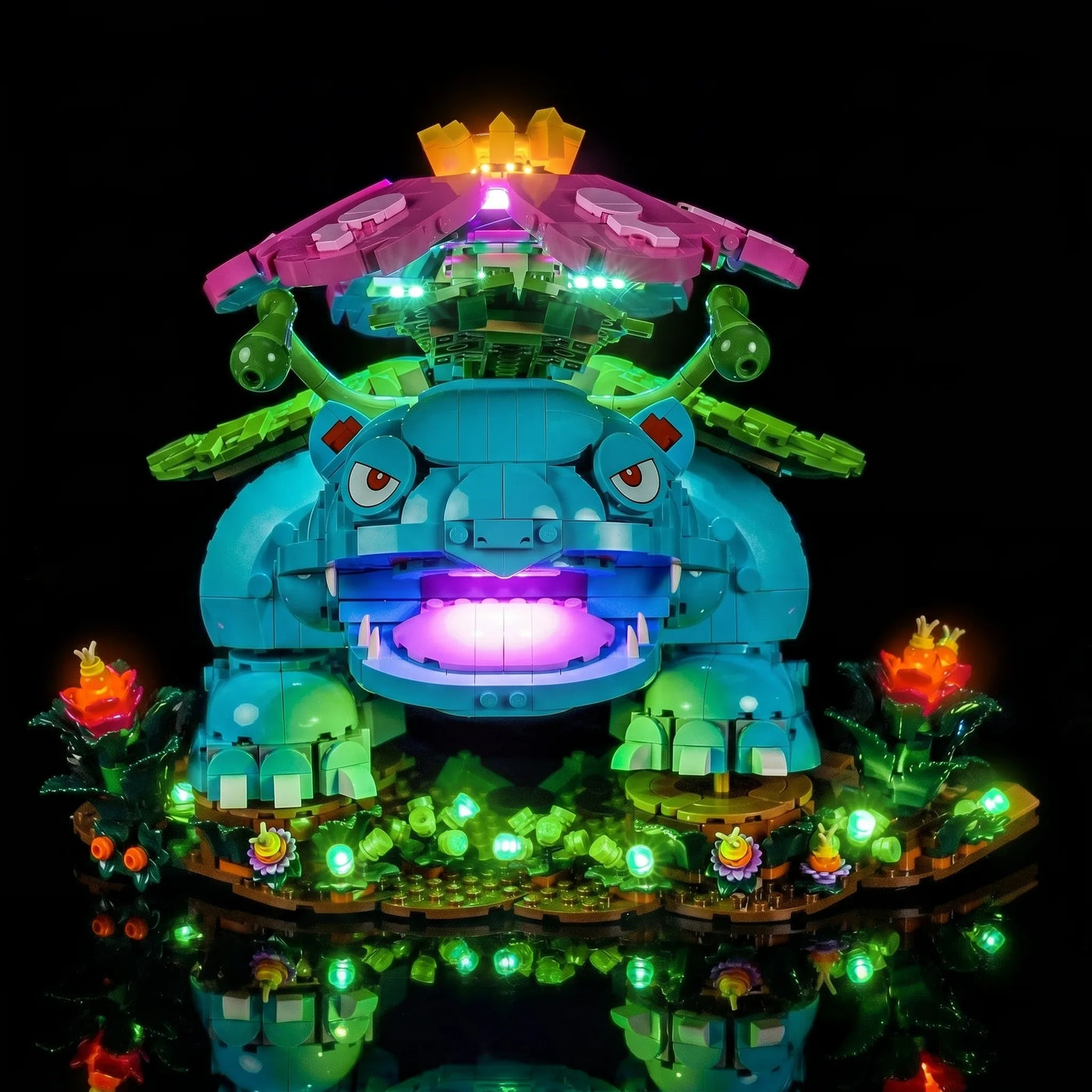 LED lighting kit for LEGO® Pokémon Venusaur Charizard Blastoise #72153, lighting effect on the build