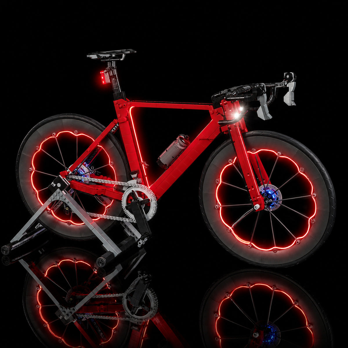 LEGO Road Bike #11380 with LED lights installed
