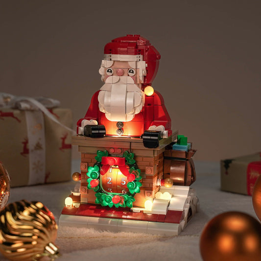 Lichtset für LEGO® Weihnachtsmann-Tagezähler #40874 – beleuchtete Ansicht 1
