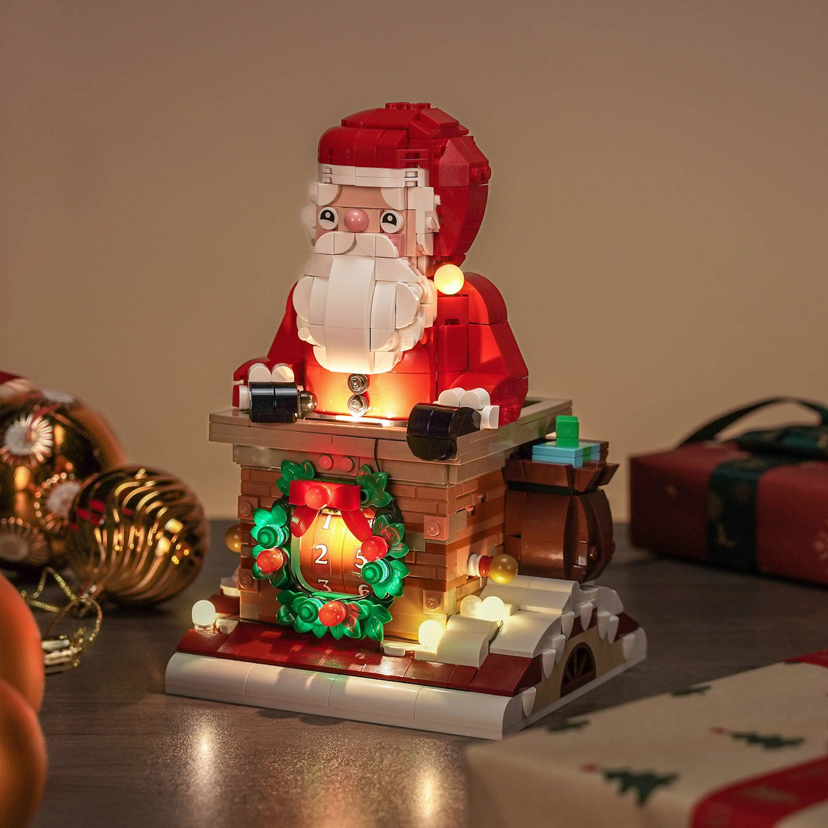 Lichtset für LEGO® Weihnachtsmann-Tagezähler #40874 – beleuchtete Ansicht 2