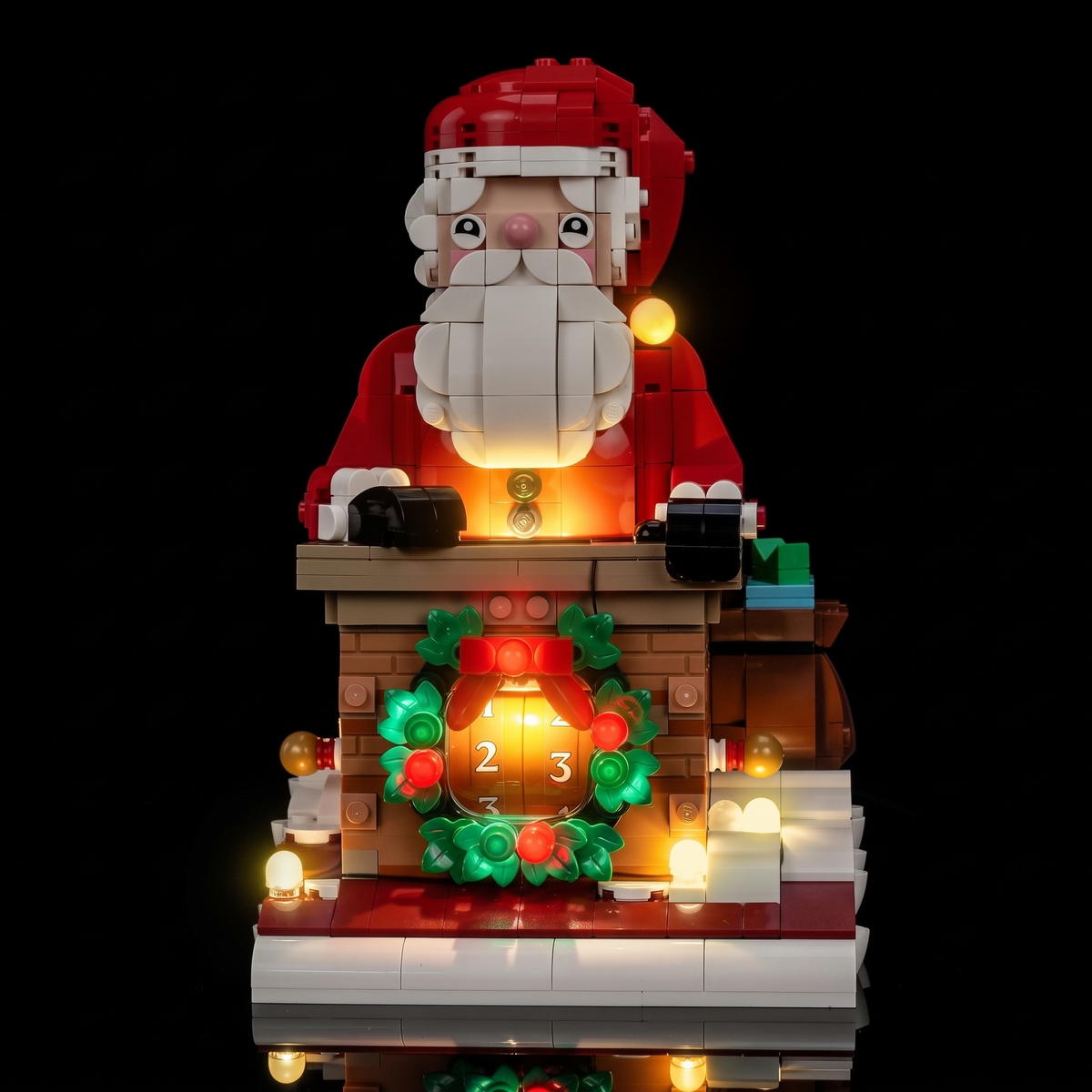 Lichtset für LEGO® Weihnachtsmann-Tagezähler #40874 – beleuchtete Ansicht 4