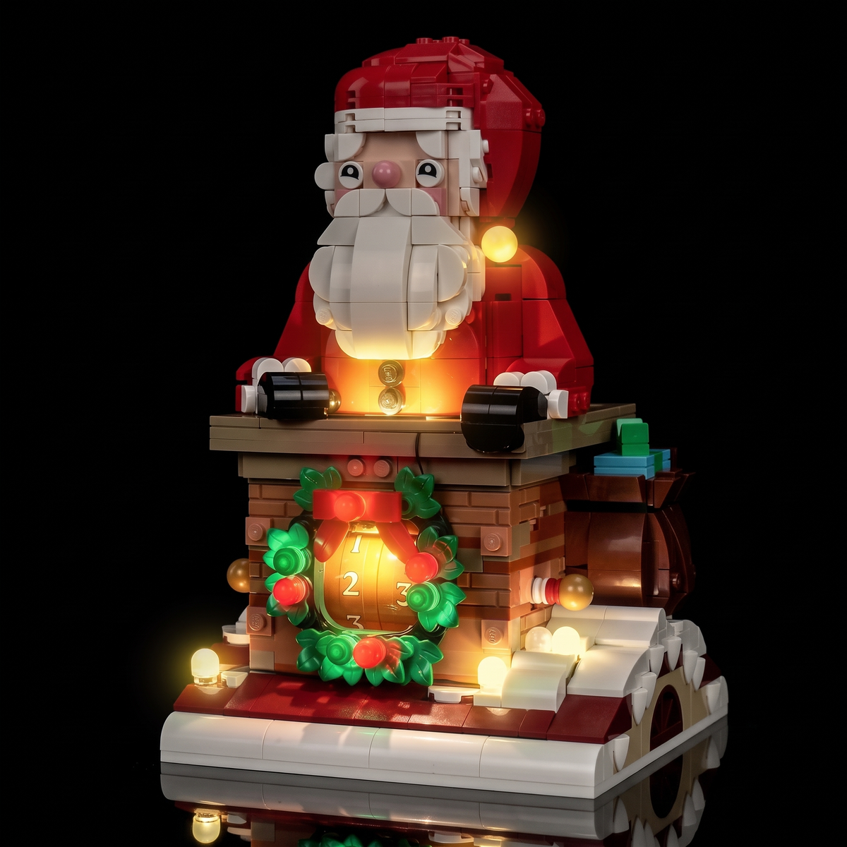 Lichtset für LEGO® Weihnachtsmann-Tagezähler #40874 – beleuchtete Ansicht 5