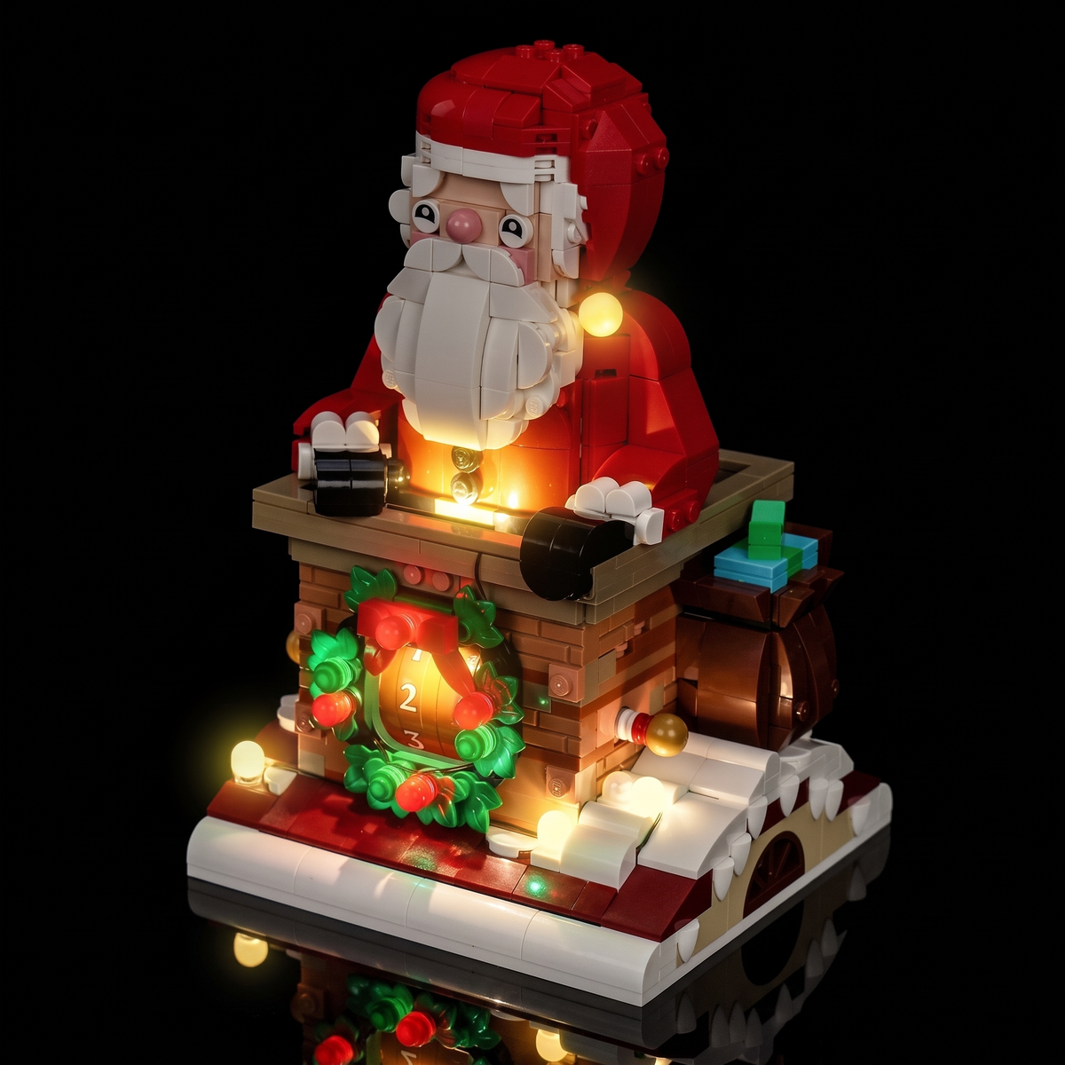 Lichtset für LEGO® Weihnachtsmann-Tagezähler #40874 – beleuchtete Ansicht 7