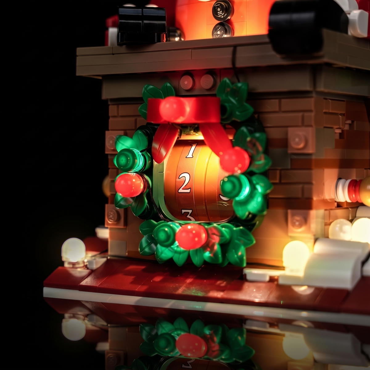 Lichtset für LEGO® Weihnachtsmann-Tagezähler #40874 – beleuchtete Ansicht 8