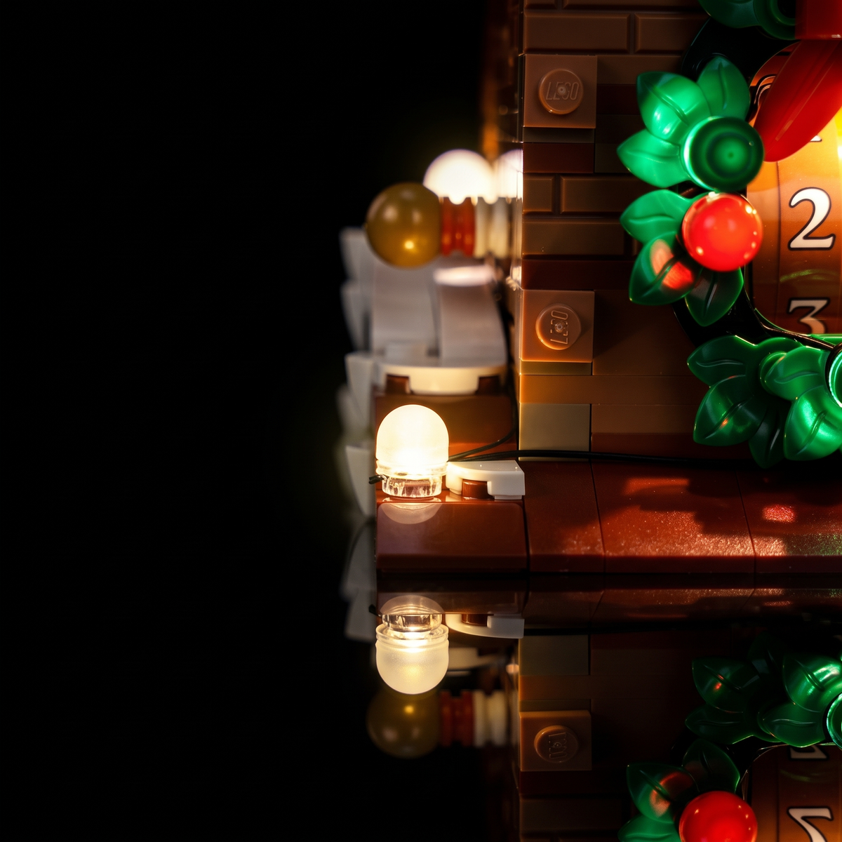 Lichtset für LEGO® Weihnachtsmann-Tagezähler #40874 – beleuchtete Ansicht 9