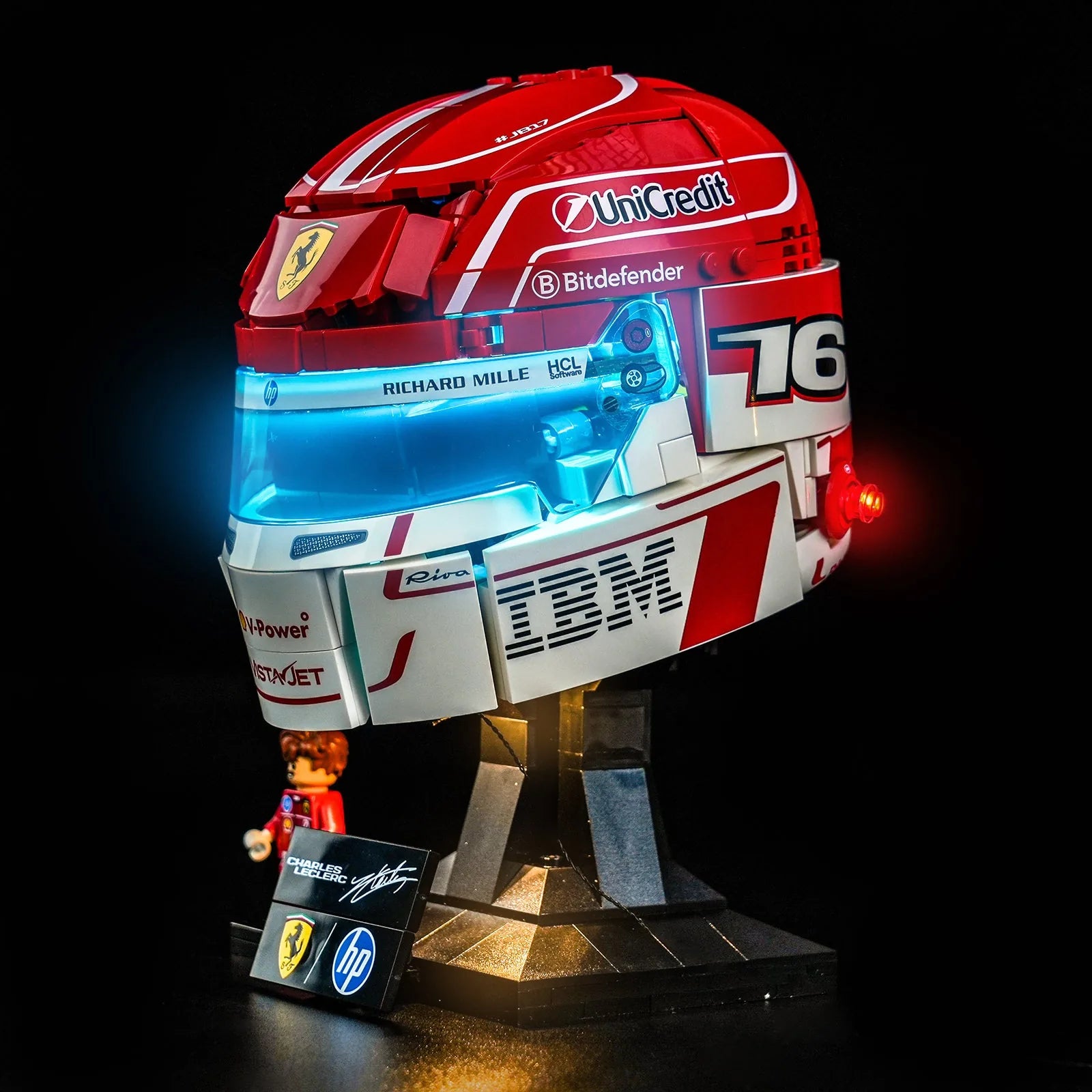Light Kit for LEGO Scuderia Ferrari HP Charles Leclerc Helmet #43014 - Bright My Bricks