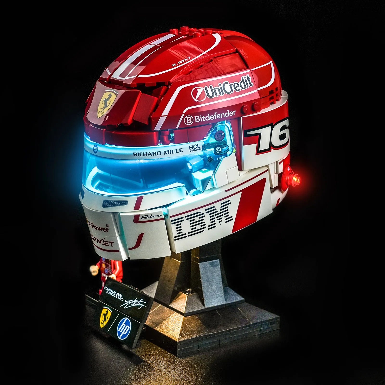 Light Kit for LEGO Scuderia Ferrari HP Charles Leclerc Helmet #43014 - Bright My Bricks