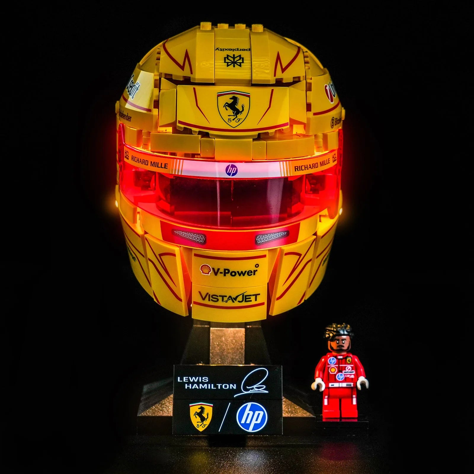 Light Kit for LEGO Scuderia Ferrari HP Lewis Hamilton Helmet #43022 - Bright My Bricks