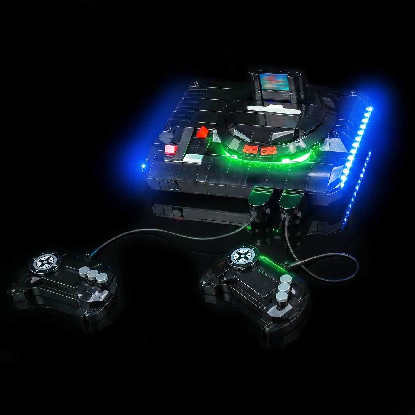 LEGO® SEGA Genesis Console #40926 — LED kit powered on (display light kit)